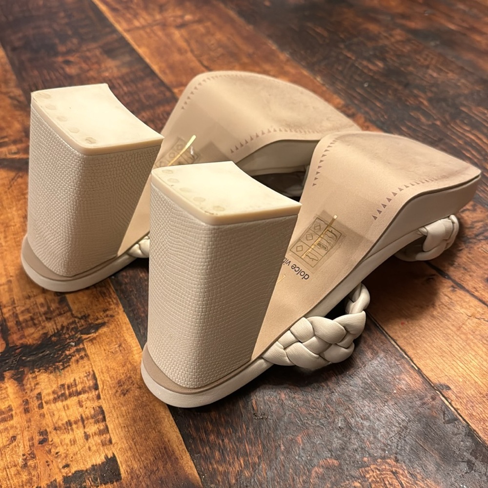 NWOT DolceVita Cream Neutral braided heels size 8.5 - Picture 6 of 6